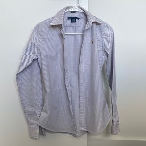 Ralph Lauren Oxford shirt pinstripe white & blue/purple